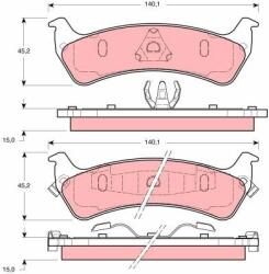 TRW set placute frana, frana disc TRW GDB1238 (GDB1238)