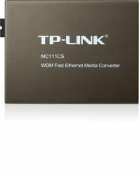 TP-LINK Switch media convertor TP-Link, 2 porturi (1x100Mbps SC, 10/100 Mbps (RJ-45)), BiDi 10/100Base-TX to 100Base-FX (SC), Single-Mode, 20Km, WDM type A (se foloseste in pereche cu MC112CS), single fiber, 