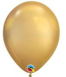  Glossy 11" (28cm-es), króm, Chrome Latex léggömb, arany (LUFI114076)