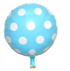  Kerek lufi 18" 45cm Világoskék, pöttyös, (LUFI259642)