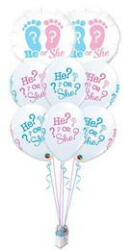  Héliumos luficsokor babaváróra He or She - INGYENES GLS szállítással (LUFI133898)