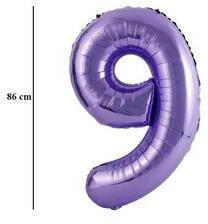 PartyPal Számos lufi 34" 86cm óriás lila szám, számjegy 9-es (LUFI160857)
