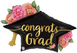  Ballagási óriás lufi 40" 104cm Congrats GradBallagási kalap (LUFI600174)