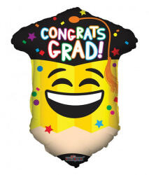  Ballagási lufi 18" 45cm ceruza, Congrats Grad (LUFI909831)