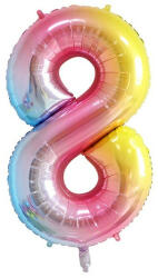 Fungram Számos lufi 34" 86cm óriás Rainbow, szivárvány, szám, számjegy 8-as (LUFI905057)