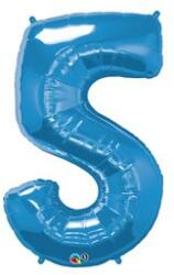 PartyPal Számos lufi 34" 86cm óriás kék szám 5-ös (LUFI761597)