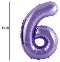 PartyPal Számos lufi 34" 86cm óriás lila szám, számjegy 6-os (LUFI191584)