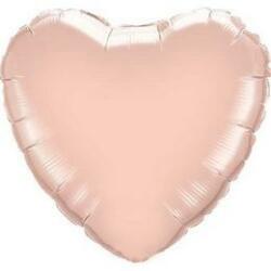 Qualatex Egyszínű szív fólia lufi 18" 45cm Rosegold szív, 57045, (LUFI880653)