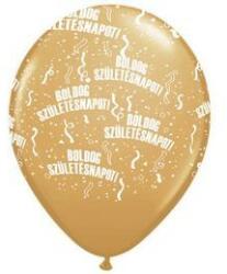  Szülinapi lufi 11" 28cm 6db Boldog születésnapot! Arany, 80177 (LUFI552282)