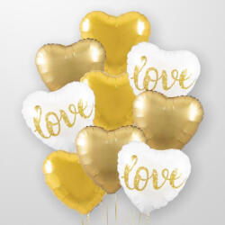  Héliumos luficsokor esküvő, szerelem, szív, Valentin nap - INGYENES GLS szállítással (LUFI241657)