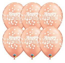 Qualatex Szülinapi lufi 11" 28cm 6db Happy Birthday, 17567 (LUFI734463)