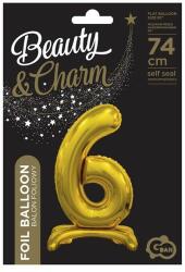 Godan Talpas számos lufi 29" (74cm) fólia szám, számjegy, 6 csak levegővel tölthető, Arany (MF5902973129601)