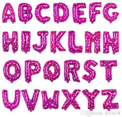  Betű lufi 14" 35cm Rózsaszín fólia betű Fehér szív mintával, P betű, csak levegővel tölthető (LUFI328660)