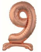  Talpas számos lufi 29" (74cm) fólia szám, számjegy, 9 csak levegővel tölthető, Rosegold (LUFI569606)