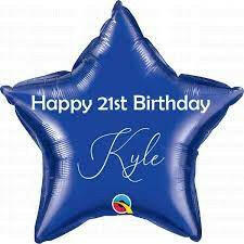  Egyedi lufi csillag, felirattal, 18" (45cm), Héliummal töltve (LUFI510716)