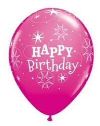 Qualatex Szülinapi latex lufi 11" 28cm 6db Happy Birthday! , 17937 (LUFI363391)