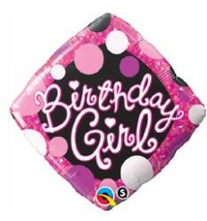 Qualatex Szülinapi fólia lufi 18" 45cm Birthday Girl (LUFI256758)