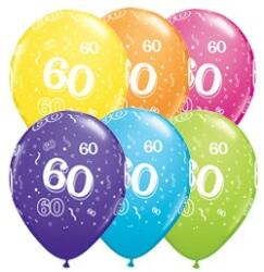 Qualatex Szám, Számos lufi 11" 28cm 6db 60-as lufi, 17907 (LUFI933918)