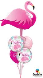  Héliumos luficsokor szülinapra, flamingo, flamingó, Happy Birthday - INGYENES GLS szállítással (LUFI472163)