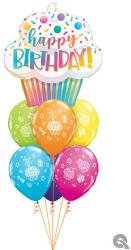  Héliumos luficsokor szülinapra, cupcake, Happy Birthday - INGYENES GLS szállítással (LUFI160858)