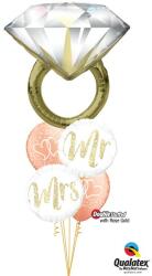  Héliumos luficsokor esküvő, szerelem, gyűrű - INGYENES GLS szállítással (LUFI987709)