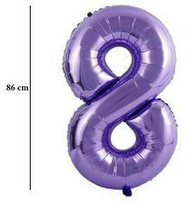 PartyPal Számos lufi 34" 86cm óriás lila szám, számjegy 8-as (LUFI838871)