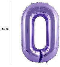 PartyPal Számos lufi 34" 86cm óriás lila szám, számjegy 0 (LUFI337327)
