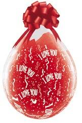  Tölthető lufi ajándékcsomagoláshoz 18" 45cm - I Love You felirattal (LUFI305734)