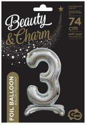 Godan Talpas számos lufi 29" (74cm) fólia szám, számjegy, 3 csak levegővel tölthető, Ezüst (MF5902973129342)
