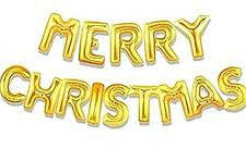  Merry Christmas, Arany 16" fólia betűk, csak csak levegővel tölthető (LUFI816275)