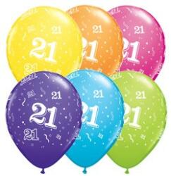 Qualatex Szám, Számos latex lufi 11" 28cm 6db 21-es lufi, 17889 (LUFI853749)
