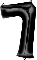 Partydeco Számos lufi 34" 86cm óriás Fekete szám, számjegy 7-es (LUFI791451)