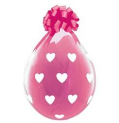  Tölthető lufi ajándékcsomagoláshoz 18" 45cm - szív mintával (LUFI608810)