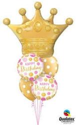  Héliumos luficsokor szülinapra, korona, Happy Birthday - INGYENES GLS szállítással (LUFI924065)