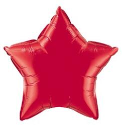  Egyszínű csillag fólia lufi 20" 50cm piros csillag, 12626 (LUFI279038)