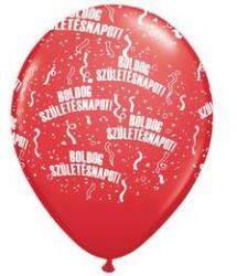 Qualatex, Belbal Szülinapi lufi 11" 28cm 6db Boldog születésnapot! Piros (LUFI392903)