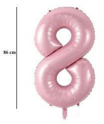 Partydeco Számos lufi 34" 86cm óriás babaRózsaszín szám, számjegy 8-as (LUFI313334)
