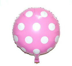  Kerek lufi 18" 45cm Rózsaszín, pöttyös, (LUFI380072)