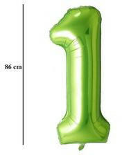 PartyPal Számos lufi 34" 86cm óriás zöld fólia szám, számjegy 1-es (LUFI576496)