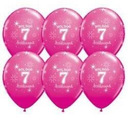 Szám, Számos latex lufi 11" 28cm 25db 7-es lufi Boldog 7. szülinapot! , q37709 (LUFI341609)