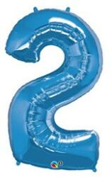 PartyPal Számos lufi 34" 86cm óriás kék fólia szám 2-es (LUFI992873)