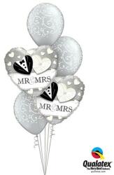  Héliumos luficsokor esküvőre, Mr&Mrs-Ingyenes GLS szállítással (LUFI305926)