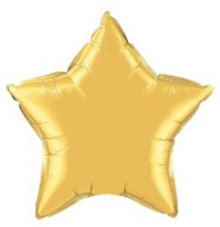  Egyszínű csillag fólia lufi 20" 50cm Gold, arany csillag, 35433 (LUFI270430)