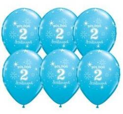 Qualatex Szám, Számos lufi 11" 28cm 6db 2-es lufi Boldog 2. szülinapot! , q37525 (LUFI410845)
