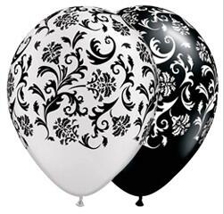 Qualatex Mintás lufi 11" 28cm Damask (LUFI180963)