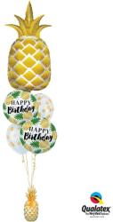  Héliumos luficsokor szülinapra, Ananas, Ananász, Happy Birthday - INGYENES GLS szállítással (LUFI859209)