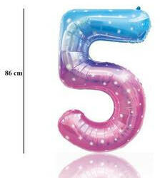 Fungram Számos lufi 34" 86cm óriás Starry Sky szám, számjegy 5-ös (LUFI136932)