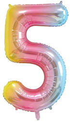 Fungram Számos lufi 34" 86cm óriás Rainbow, szivárvány, szám, számjegy 5-ös (LUFI669323)