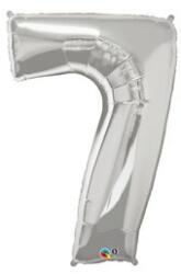 Partydeco Számos lufi 34" 86cm óriás Ezüst szám, számjegy 7-es (LUFI605141)