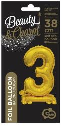 Godan Talpas számos lufi 15" (38cm) fólia szám, számjegy, 3 csak levegővel tölthető, Arany (MF5902973135084)